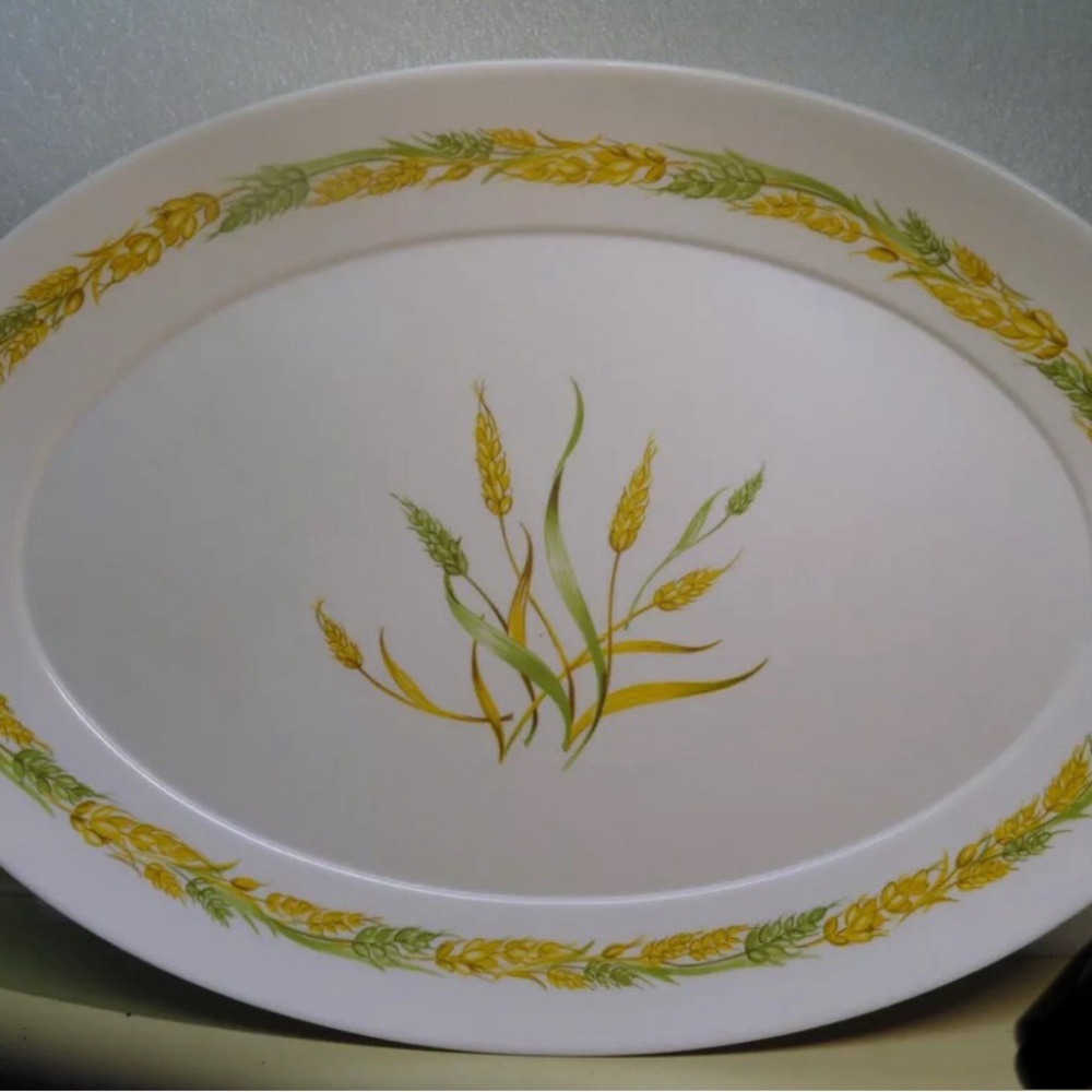 Brookpark Vintage Elegant Wheat Design Oval Platter Thanksgiving
